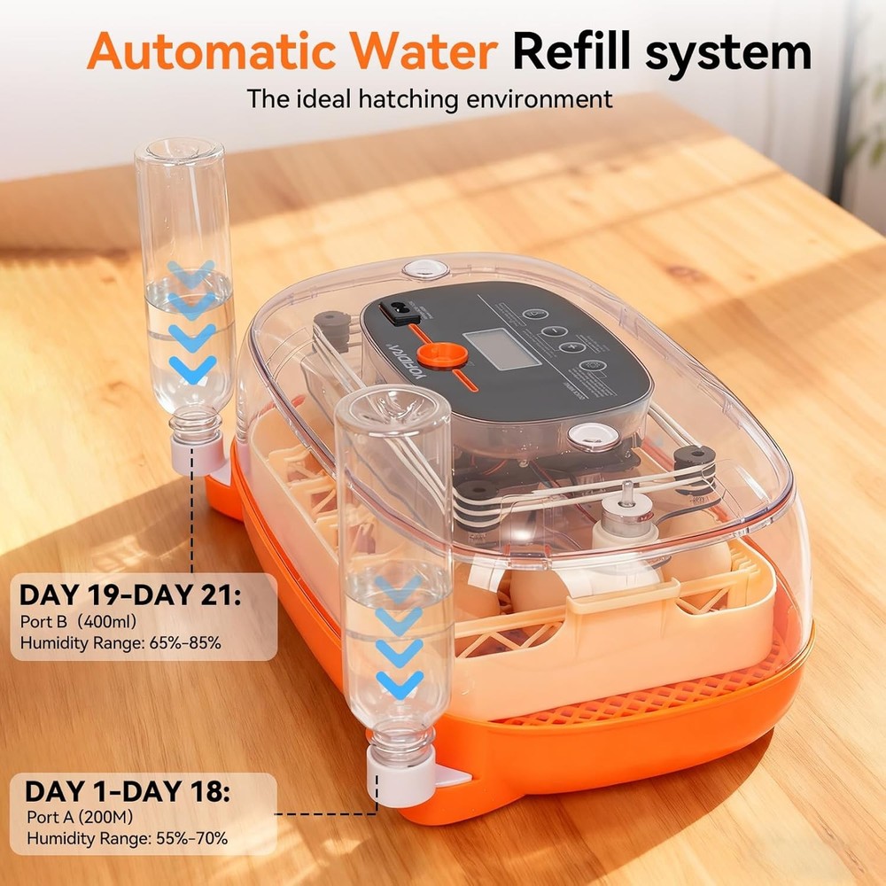 Incubators Hatching Eggs 24 Egg Incubator Automatic Egg Turner W/ Humidity