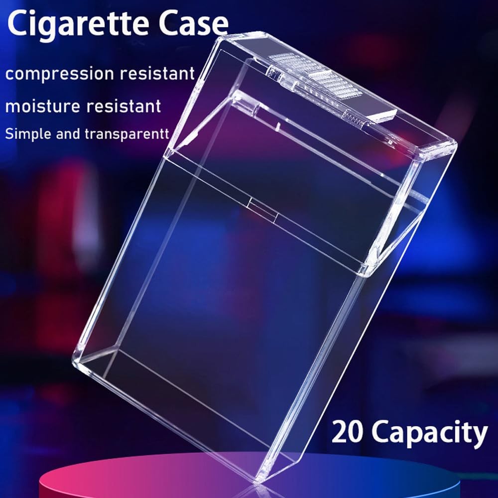 (2 Pack) Acrylic Transparent Cigarette Case