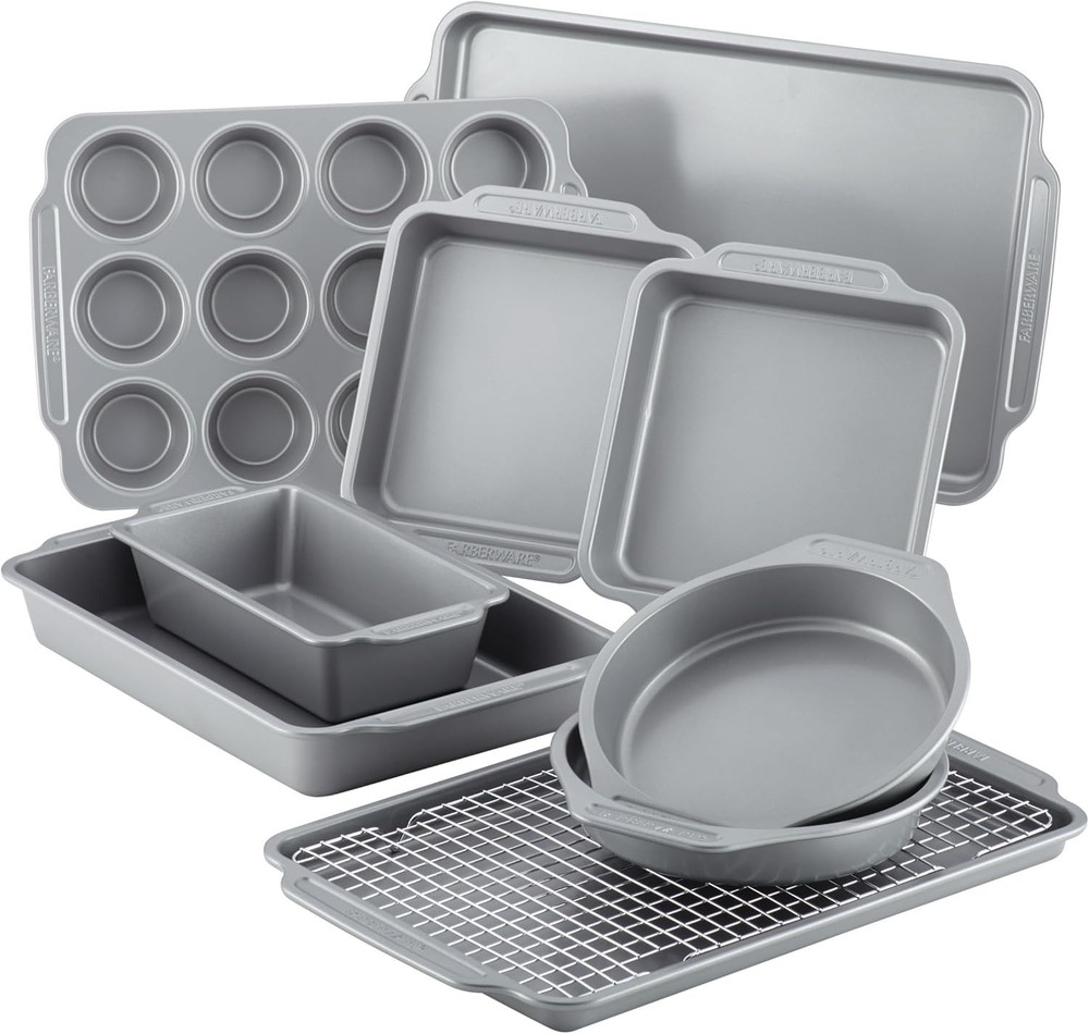 Nonstick Bakeware Set Includes Cookie Sheets/Baking Cake Muffin & Bread Pan 8