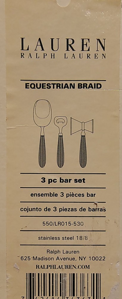 Ralph Lauren Equestrian Braid 3 Piece Bar Set