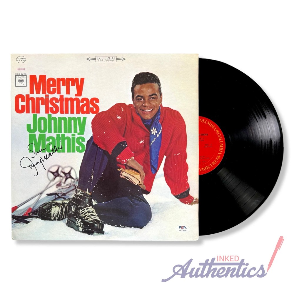 Johnny Mathis Signed Autographed Vinyl LP "Merry Christmas" PSA/DNA Authenticate