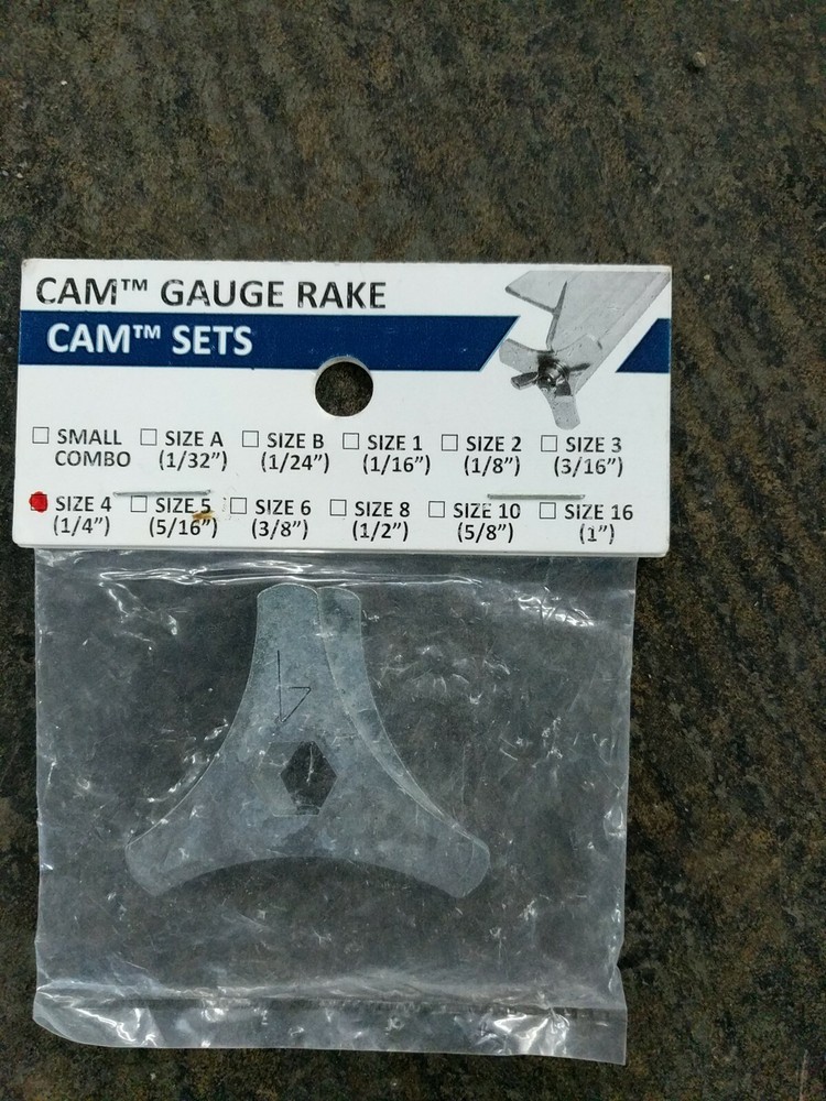 57084, 2 CAM Set, Size 4, 1/4" L, 3 Settings Midwest Rake