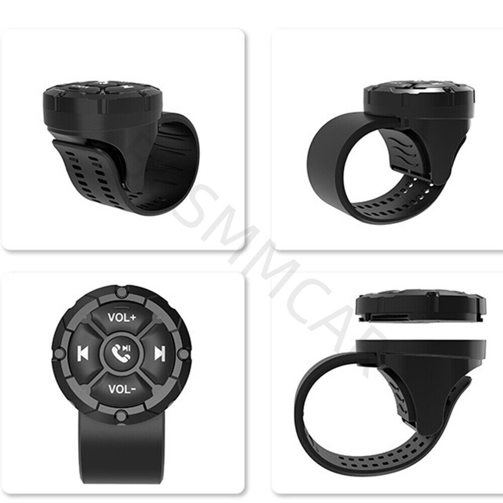 Motorcycle BT Wireless Remote Control Button Media Controller Handlebar Mount