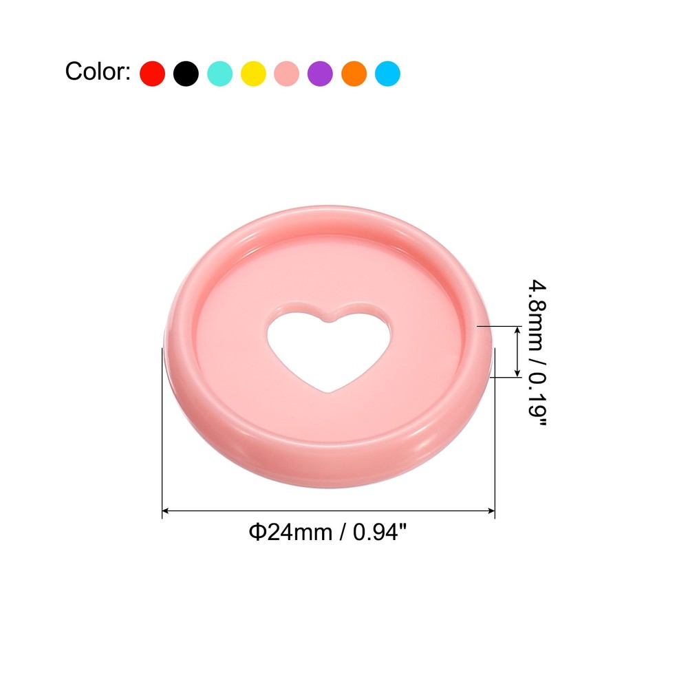 24mm Book Binding Discs 80pcs Discbound Expansion Discs Heart, Assorted Colors