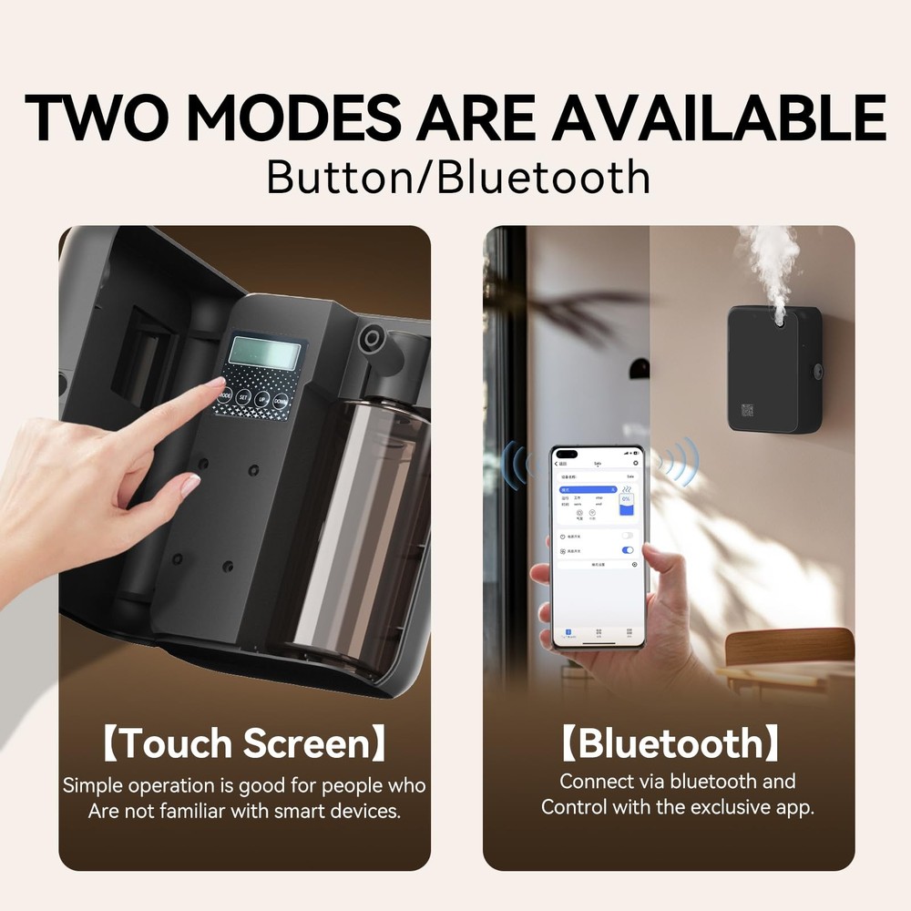 Smart Essential Oil Diffuser with Bluetooth,Waterless Scent Machine for Black