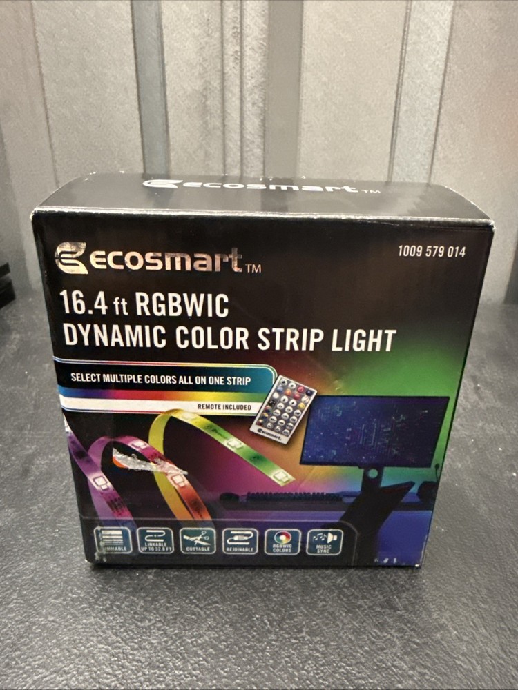EcoSmart 16.4FT Color Changing Dimmable Linkable LED Strip Light w/ Remote