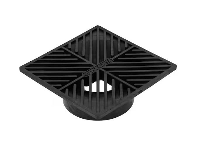 6 in. Plastic Square Drainage Grate in Black