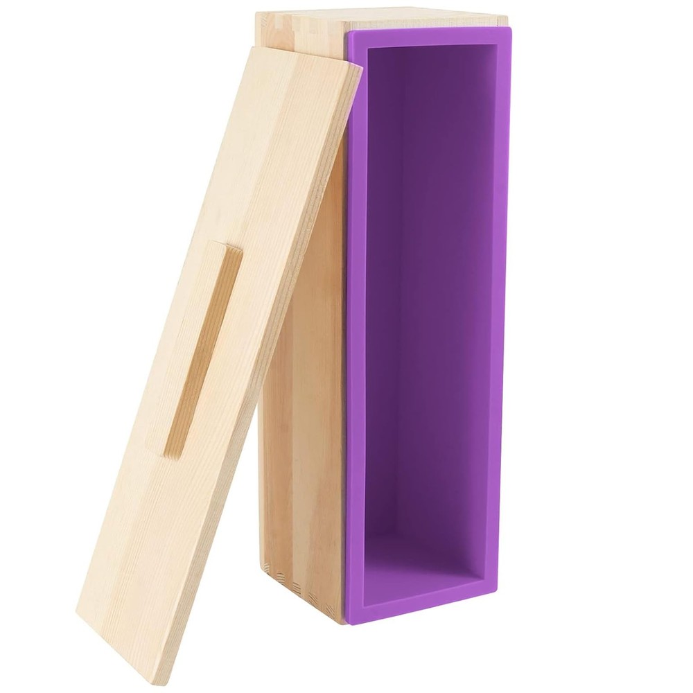 3PCS 47oz Silicone Soap Kit, Purple Rectangular Silicone Loaf Soap Making wit...