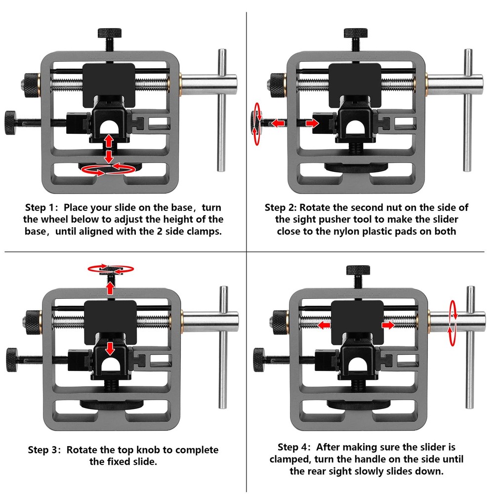 Pridefend Sight Pusher for Glock Square Slides,Sight Tool, Dark Grey