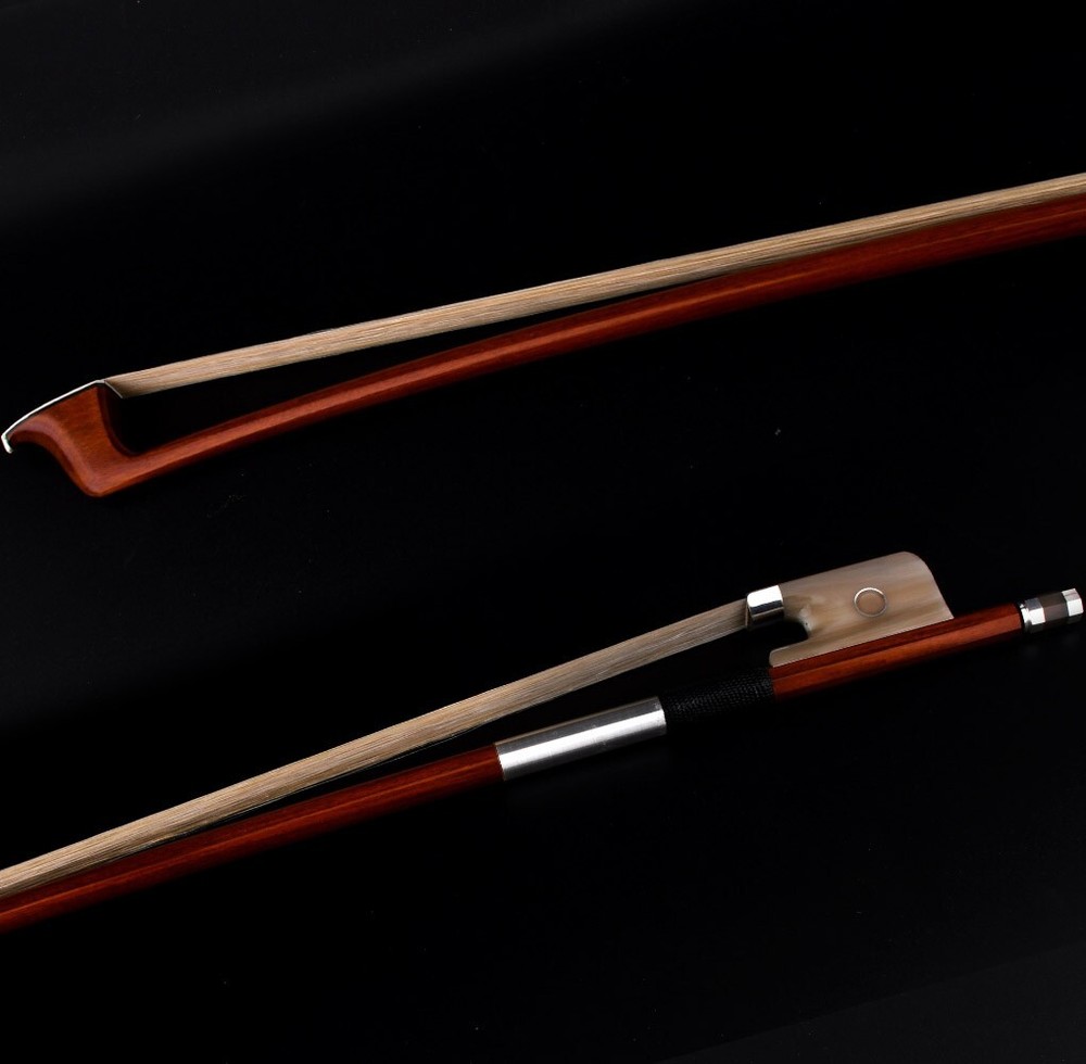 Master Pernambuco Cello Bow 4/4 E.Sartory Copy White OX Parisan eye Silver Stiff