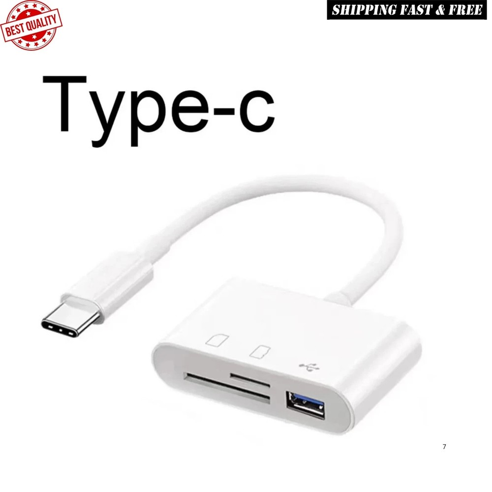 3 In 1 Adapter Type-C, Tf, Cf, Sd, Memory Card Reader, Recorder, Compact Flash U