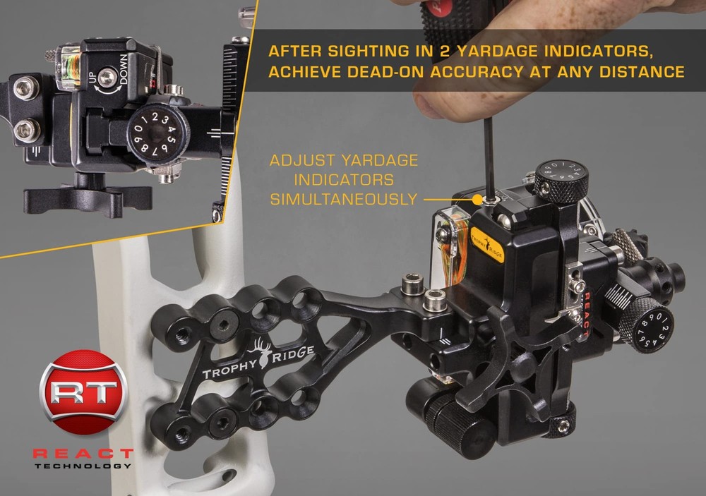 React Archery Bow Sight, Right Hand, 0.010 Pin