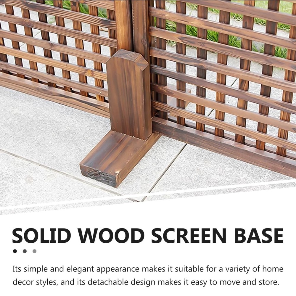 Solid Wood Screen Base for Room Divider Panel Wooden Partition Stand Support ...
