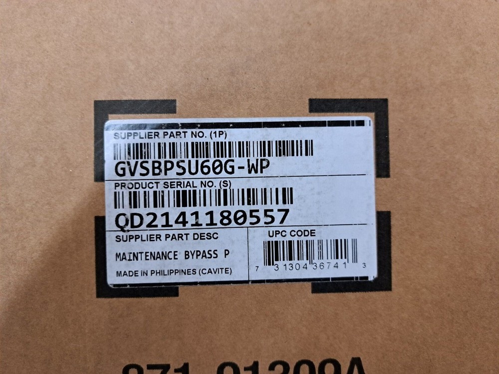 New, Schneider Electric, GVSBPSU60G-WP, GALAXY VS MAINTENANCE BYPASS PANEL