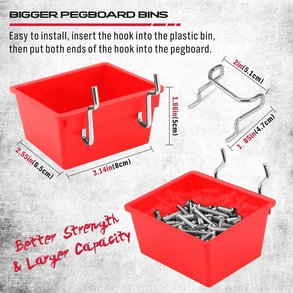 121-Piece Ultimate Pegboard Hook & Bin Set Durable Metal Organizer