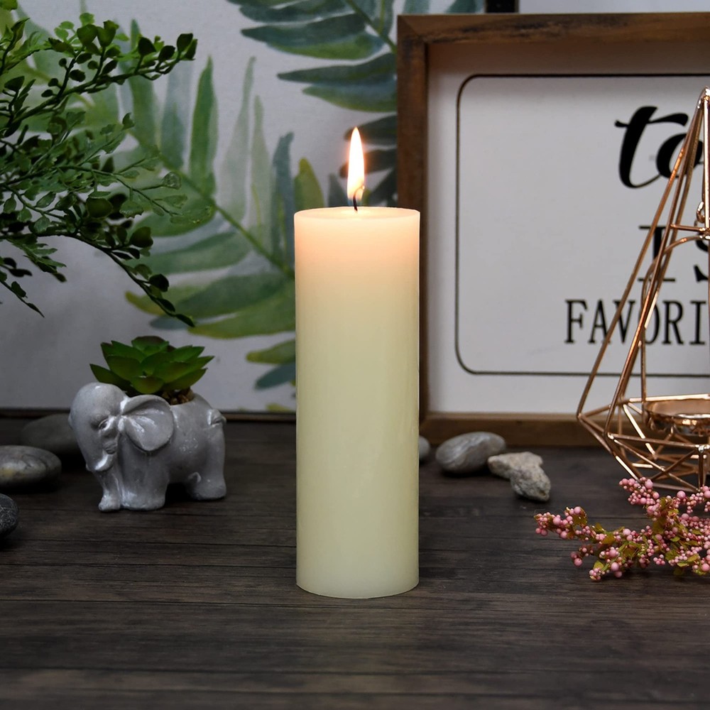 6 Inch Pale Ivory Pillar Candle