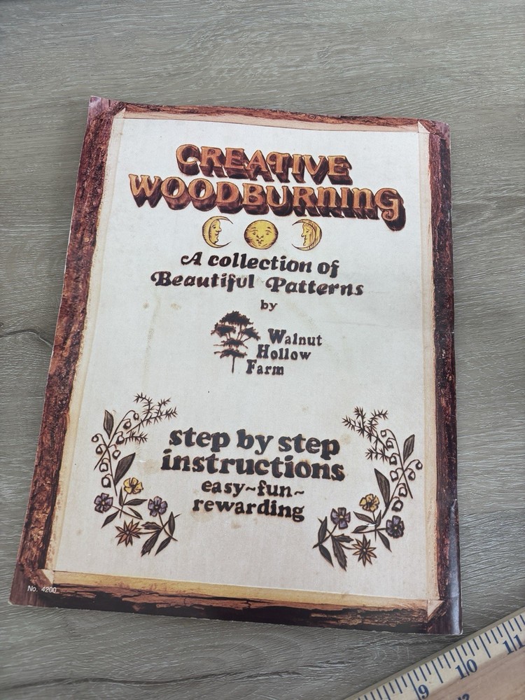 Walnut Hollow Farm Creative Woodburning Book 1978 VTG Pyrography Craft Patterns