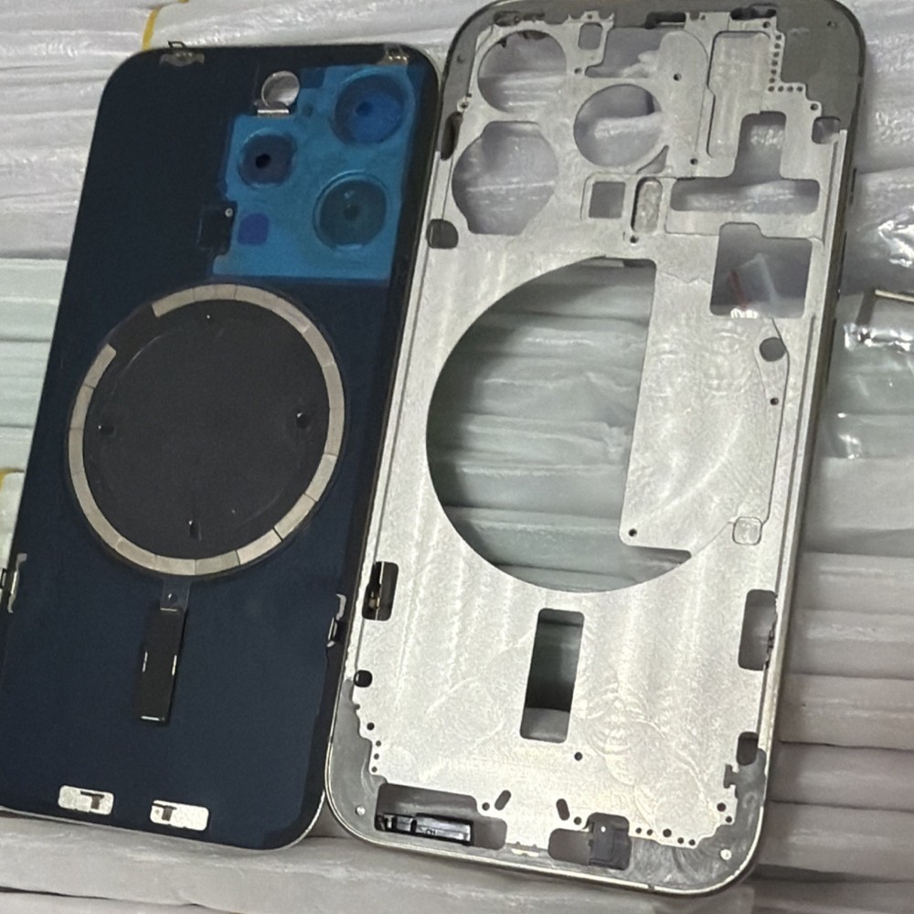 Apple iPhone 15 Pro Silver Housing Frame / Back Glass Replacement
