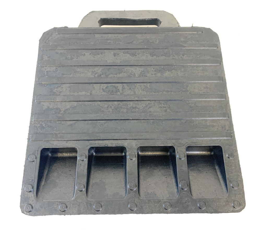 Pallet Jack Wheel Chock - Solid Bottom to Stop Rolling - Heavy Duty Rubber