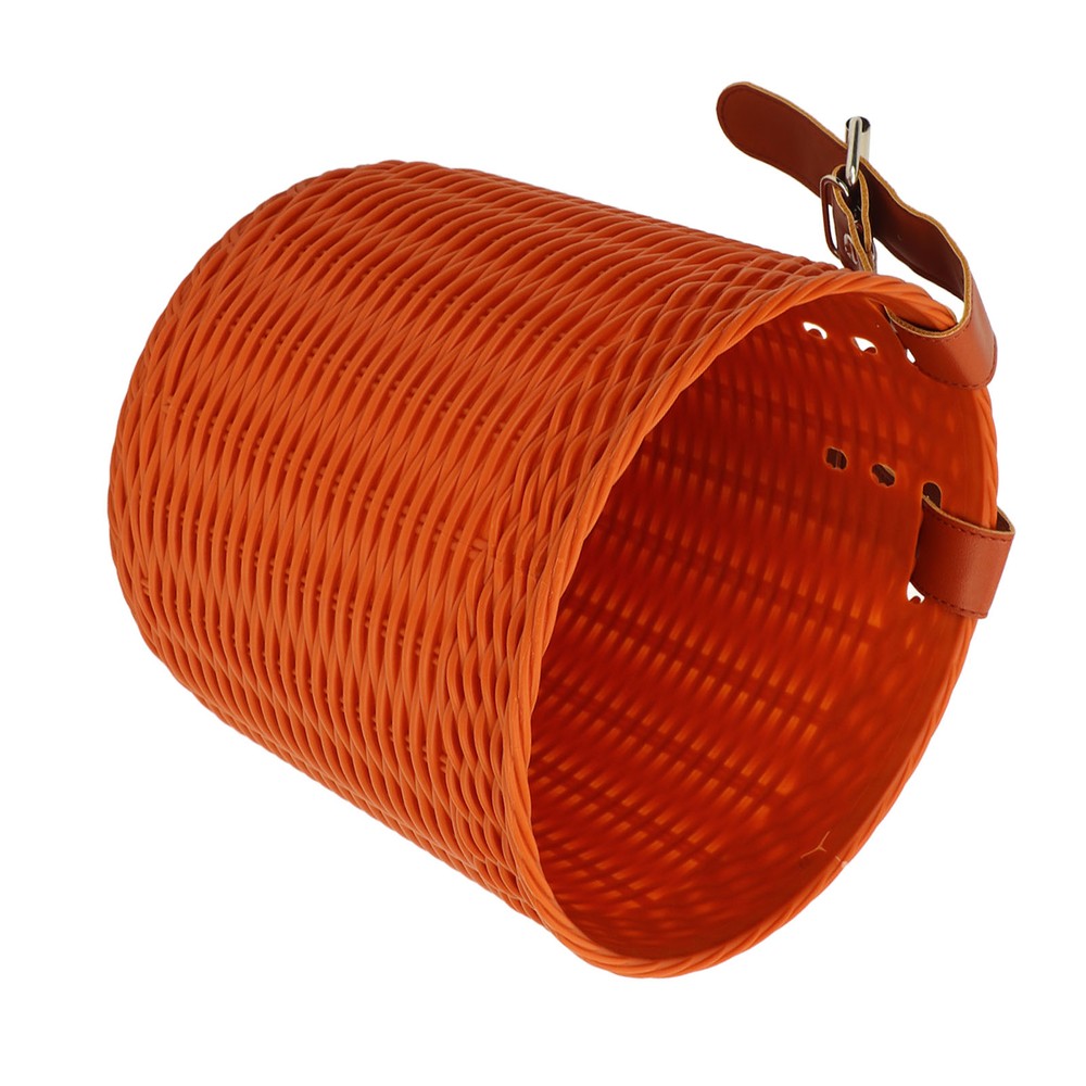 (Coffee)Front Handlebar Basket Multipurpose Simulation Wicker Round CH