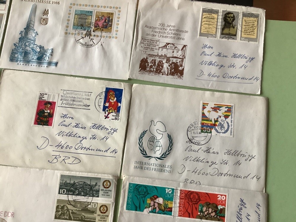 German Democratic Republic postal stamps covers 12 items Ref A1429