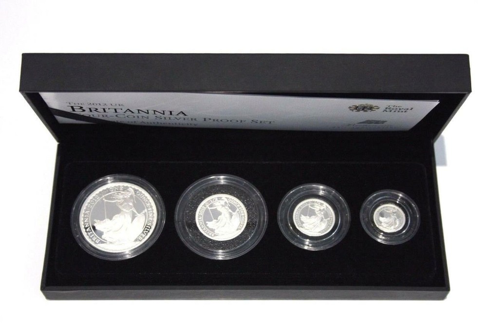 2012 Britannia Fine Silver Proof Four Coin Collection Boxed & Certificate