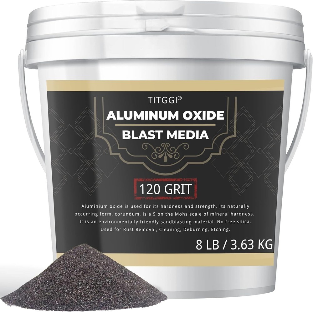 8 LBS Aluminum Oxide Blast Media - 120 Grit for Efficient Sandblasting