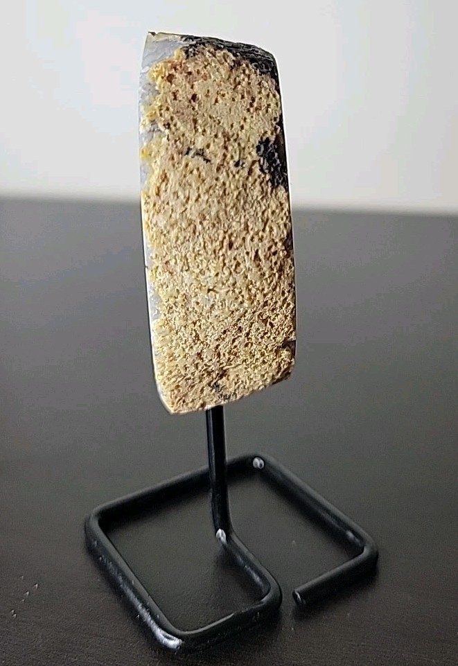 Agate Geode Slice Crystal Decor on Metal Display Stand