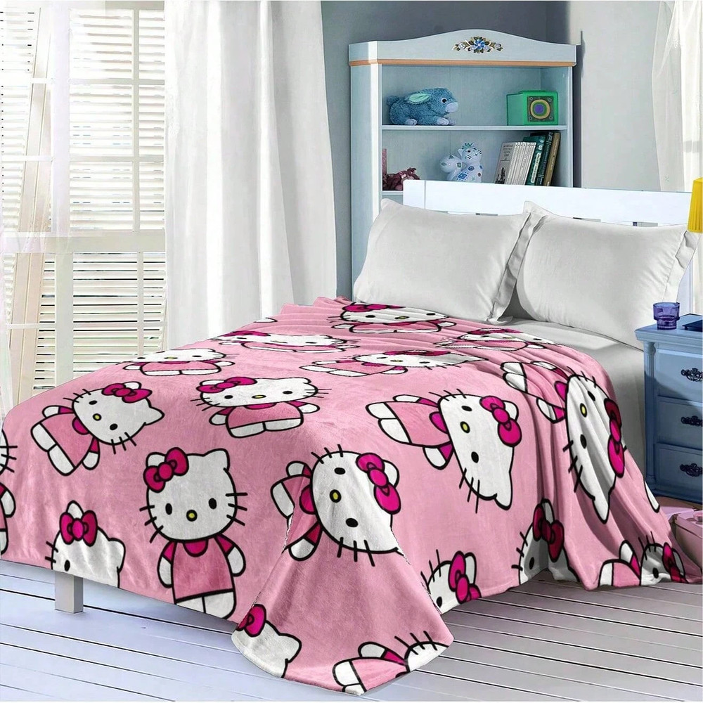 New Hello Kitty Throw Blanket Pink