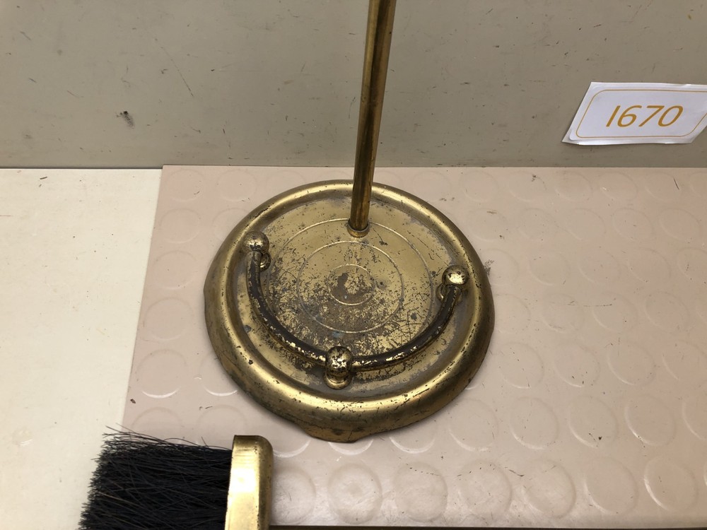 Vintage BRASS FIREPLACE TOOL SET - Japan