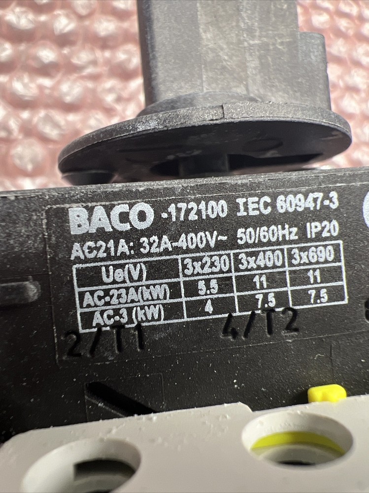 Used BACO 172100 Enclosure Disconnect Switch