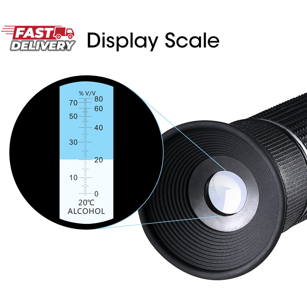 Optics Alcohol Refractometer Automatic Temperature Compensation Alcohol Meter 0~