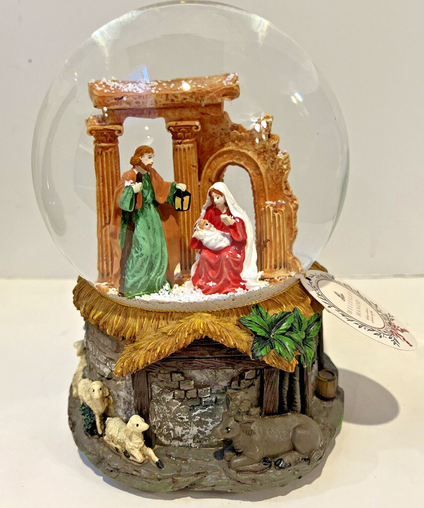 Wellesley Manor Nativity Scene Jesus Snow Globe Religious