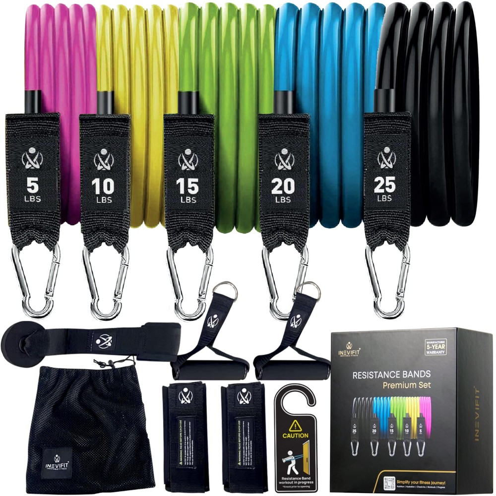 Resistance Band Set, 150 LBS Stackable Workout Bands for Strength Training, Y...