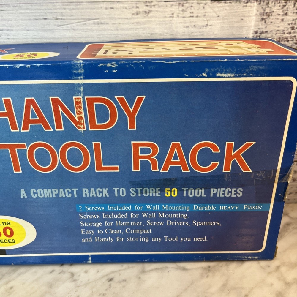 Mountable Handy Tool Rack Hold 50 Pc Wall Organizer Garage Shed Workshop Storage