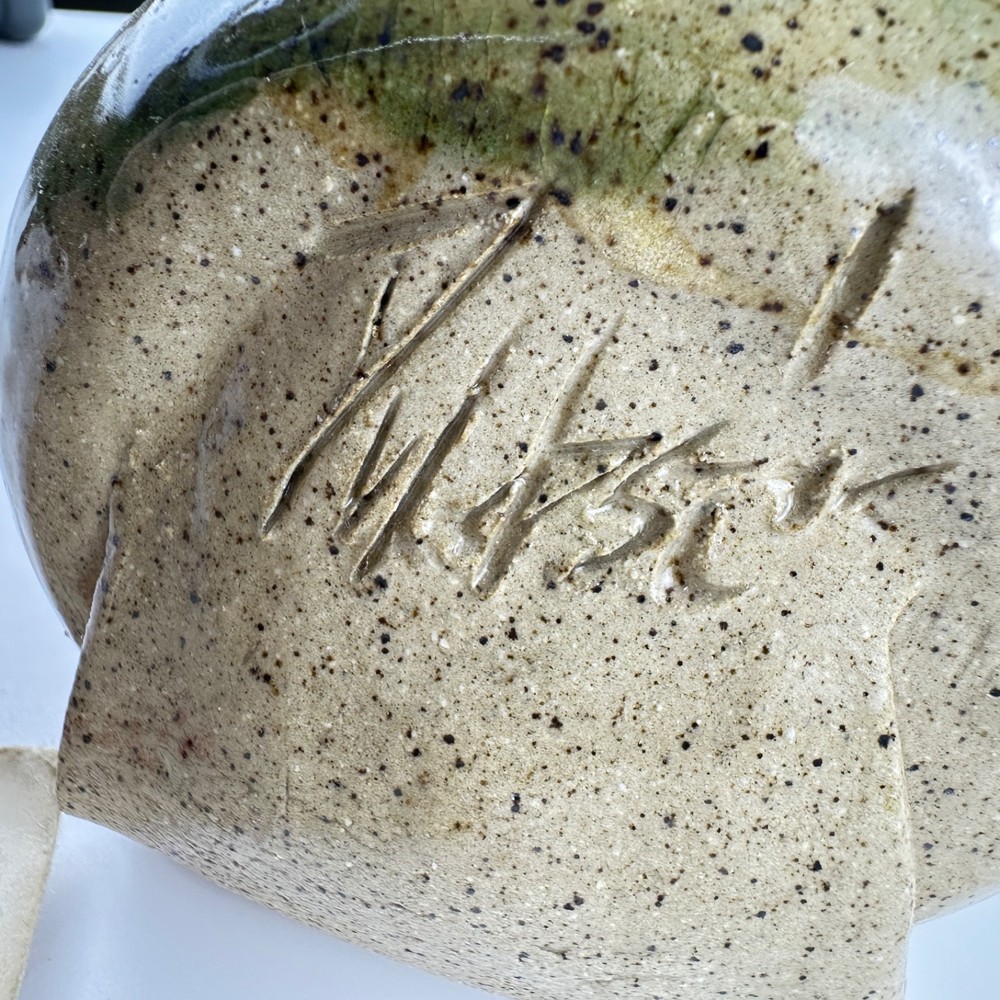 Signed Studio Art Pottery Plant Holder Signed