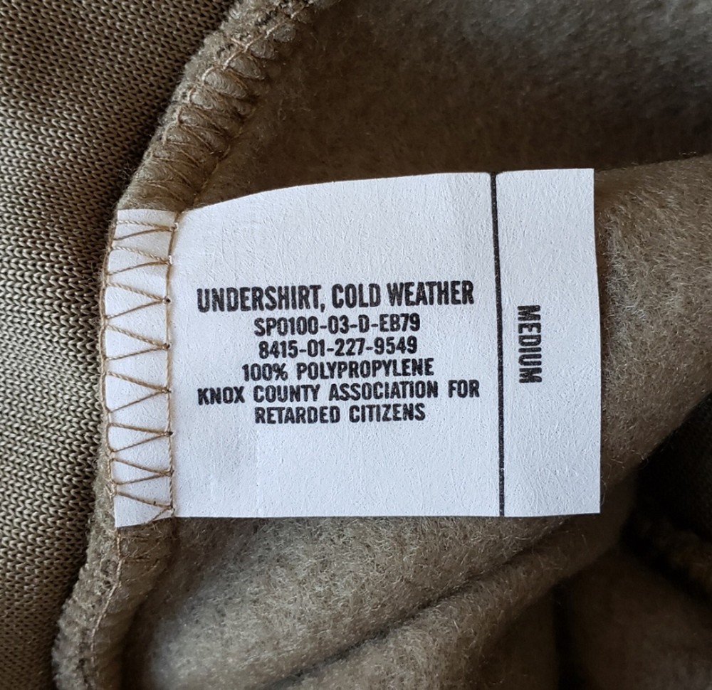 MILITARY POLYPRO Thermal 1/4 Zip Undershirt - NIB - Size Medium - Polypropylene