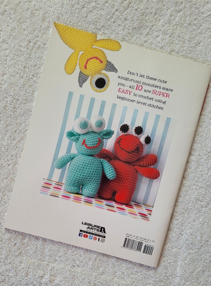 Preowned Leisure Arts Cute Amigurumi Monsters Pattern Book with 10 Patterns