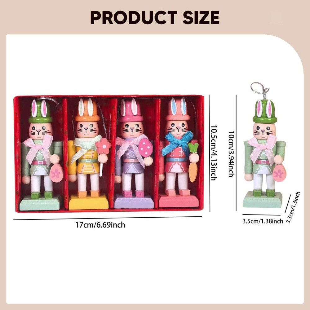 4x Christmas Nutcracker Ornaments Xmas Tree Decor Arts Crafts Nutcracker Figures