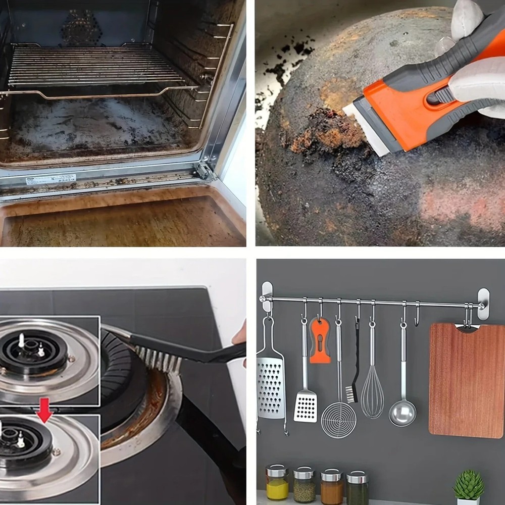 Razor Scraper Tools with 10 Blades Multipurpose Two Tone Cleaning Tools