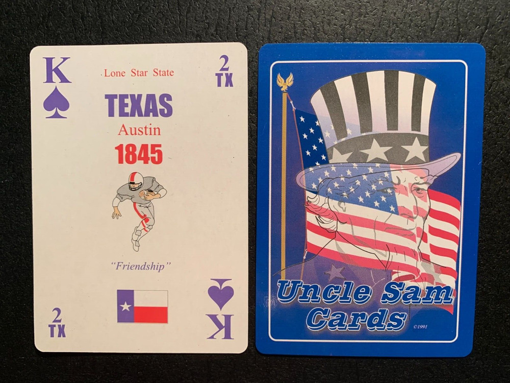 Swap Playing Card UNCLE SAM TEXAS 1991