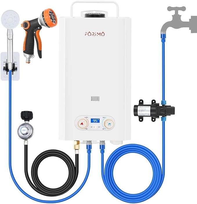 Tankless Water Heater Propane,2.64GPM 10L Outdoor Portable water heater,with ...