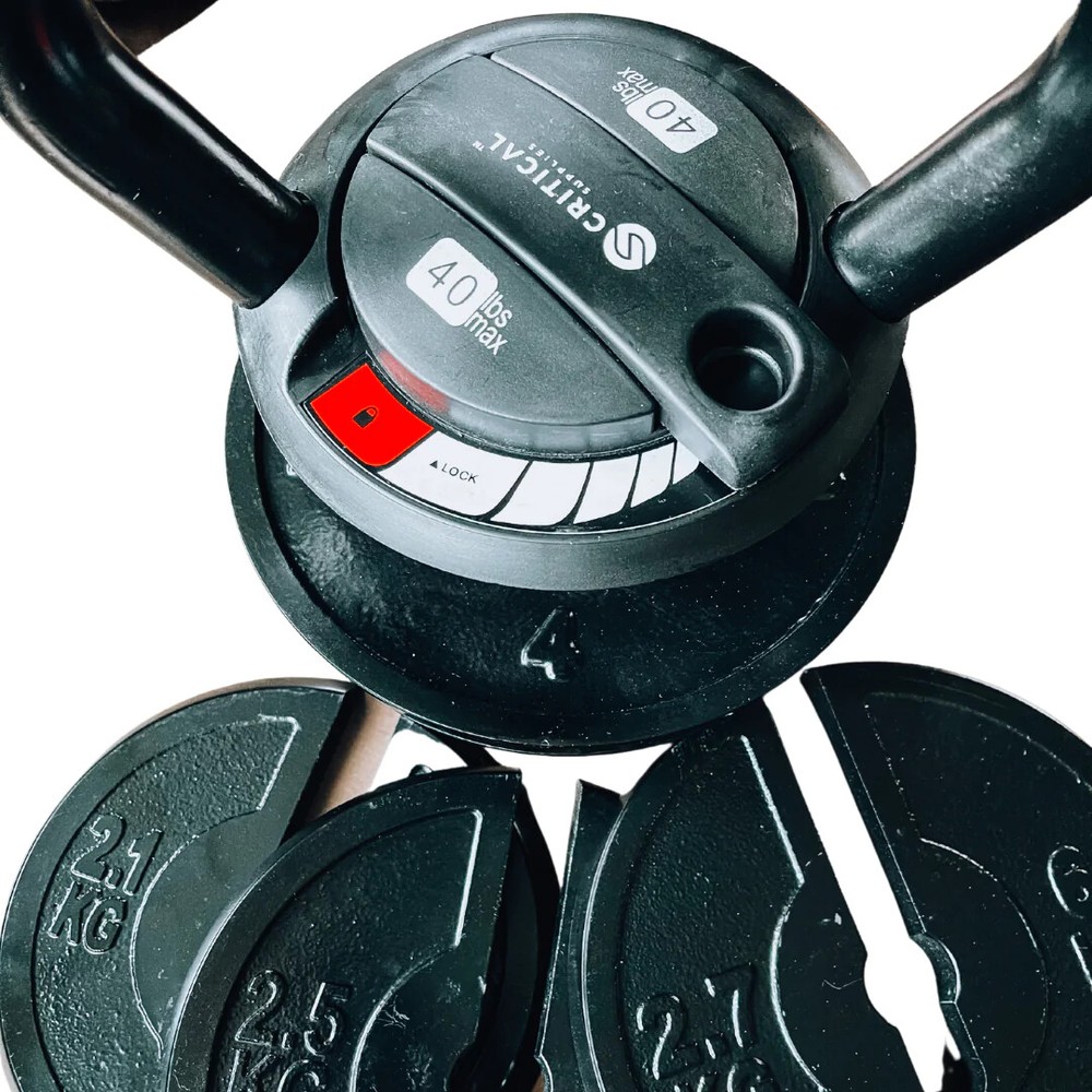 Critical Supplie 40-lb Adjustable Kettlebell - Black