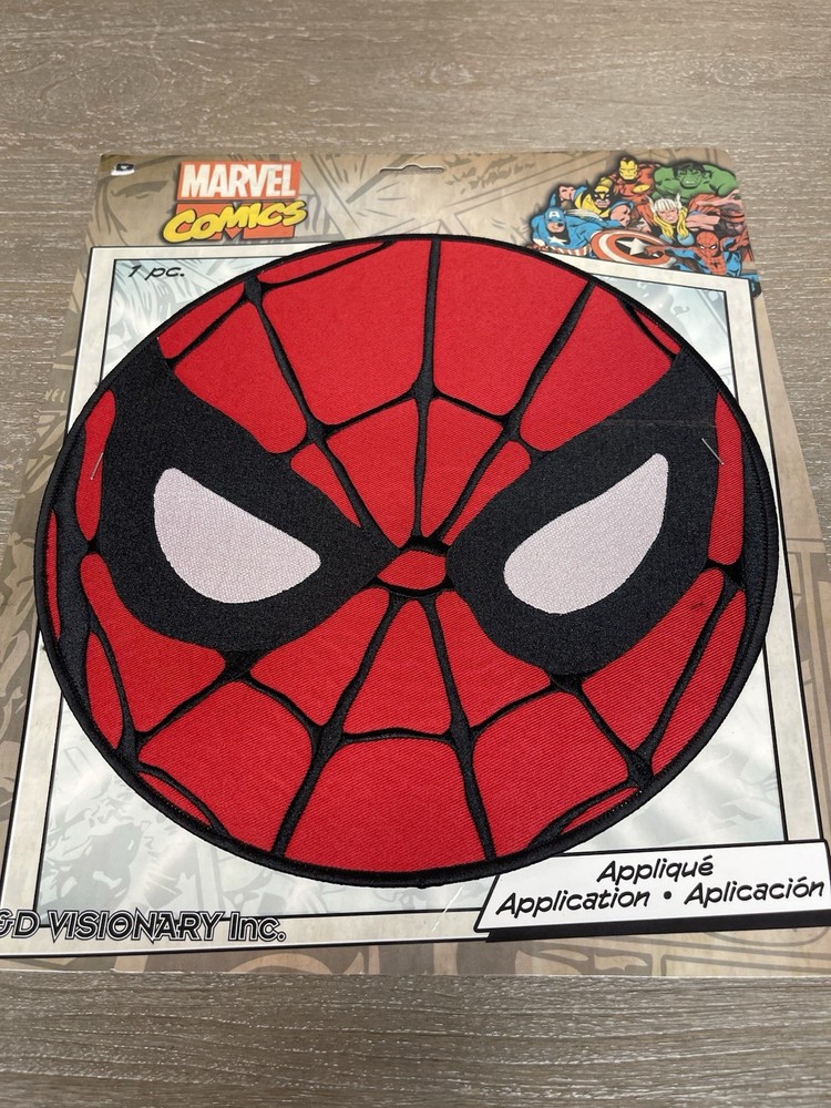 Marvel Comics Spider-Man Face Applique Patch 10” Round Iron-On New