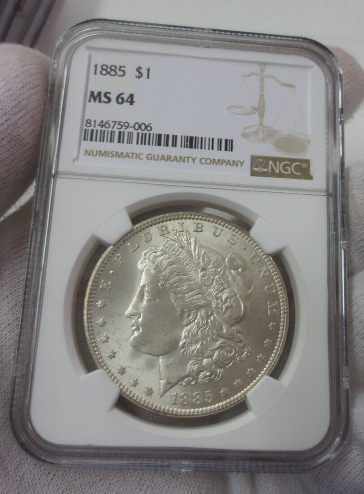 1885P Morgan Dollar NGC MS64 (006) (Nice White Coin)