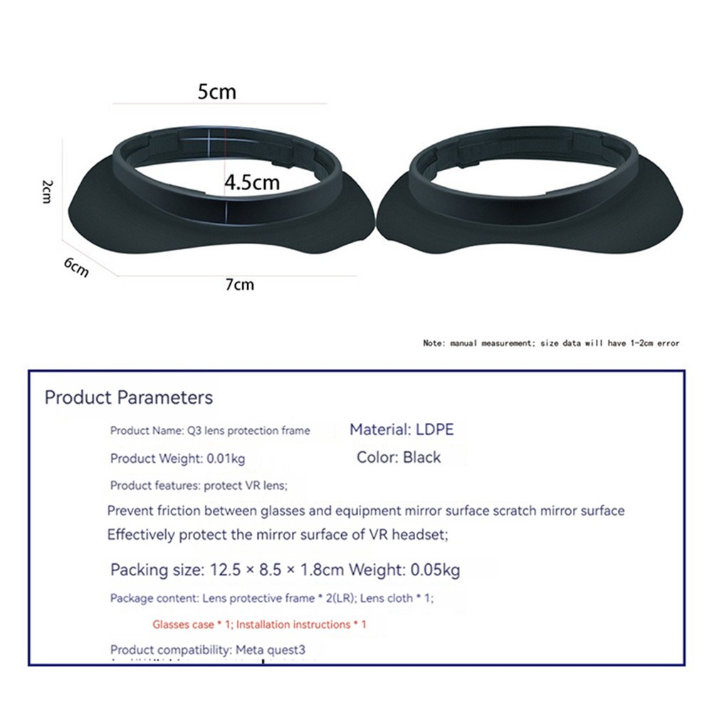 For Quest 3 VR Glasses Lens Myopia Protector Frame Cover Accessories