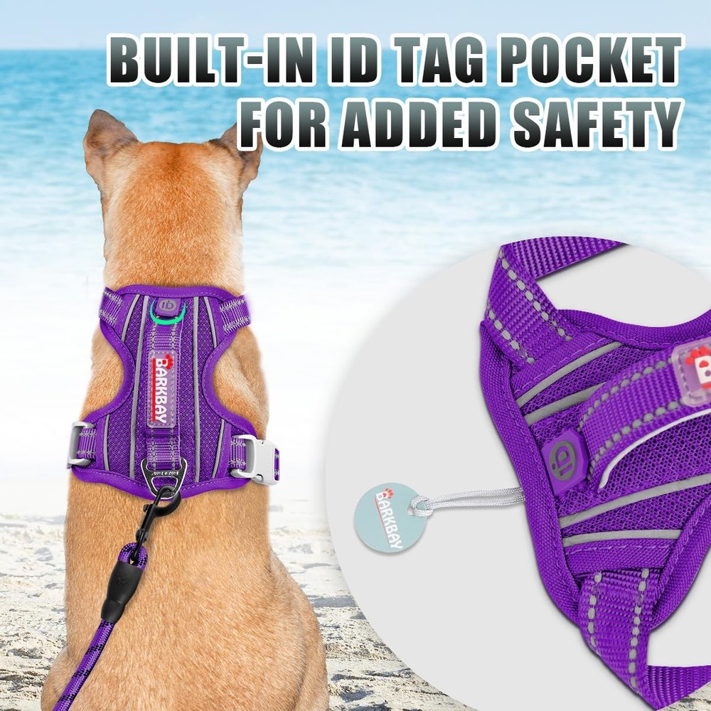 No Pull Dog Harness Large Reflective Dog Harness with Front Clip and Easy Con...