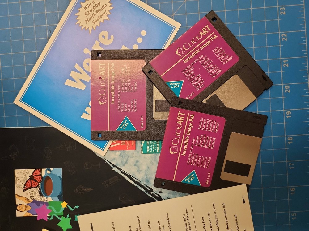 ClickArt Incredible Image Pak 2000 Vintage Clip Art Software Floppy Disk Set