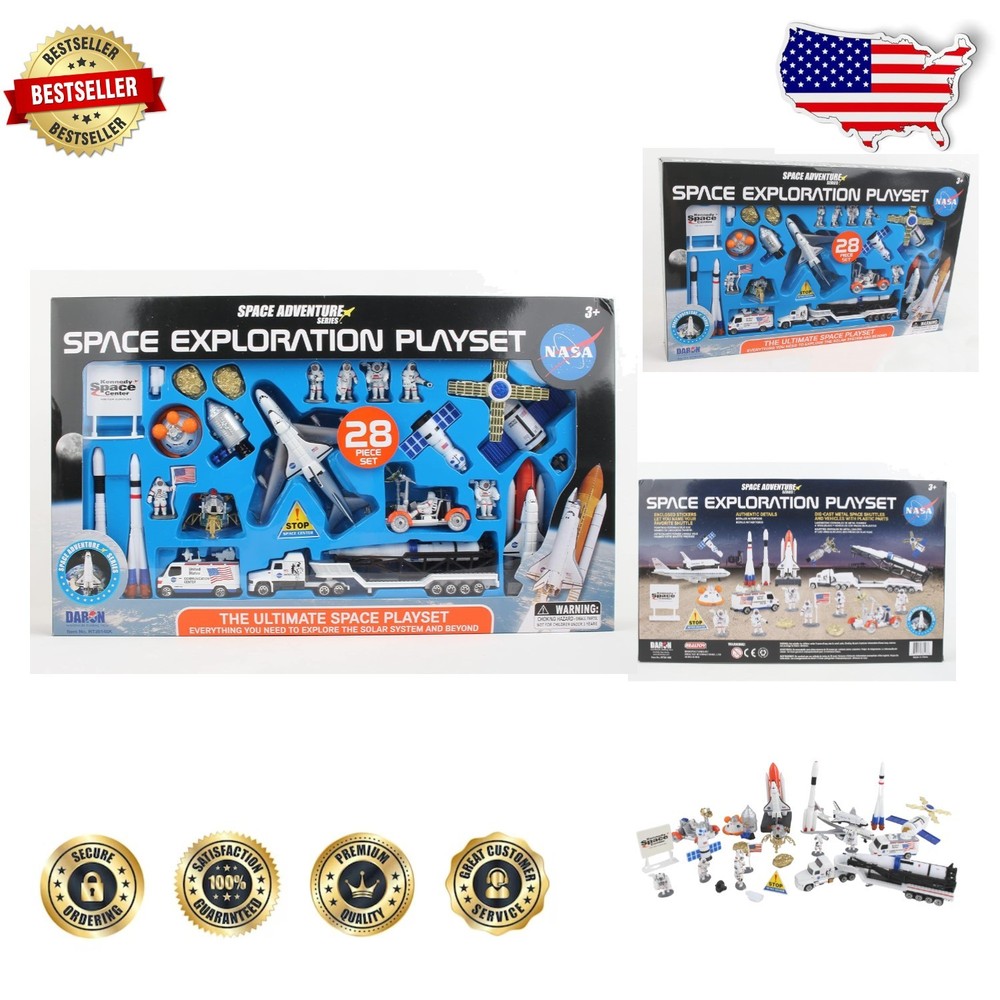 Space Shuttle Playset 28pc NASA Authentic Die-Cast Kennedy Space Center