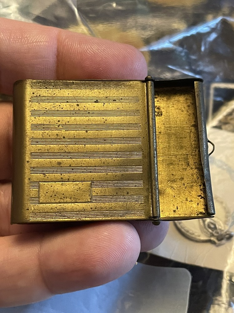 Vintage Brass Matchbook Holder Art Deco